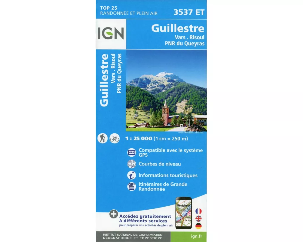 Guillestre. Vars. Risoul. Parc National du Queyras 1 : 25 000