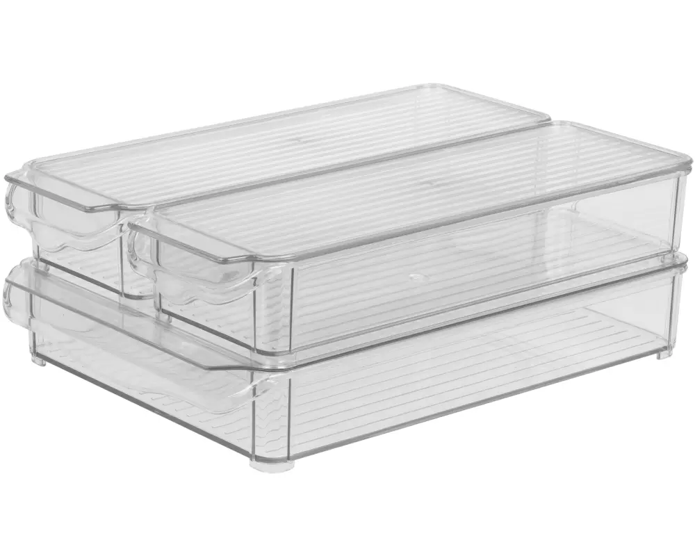 FTM Kühlschrankorganizer 3-teilig, Transparent