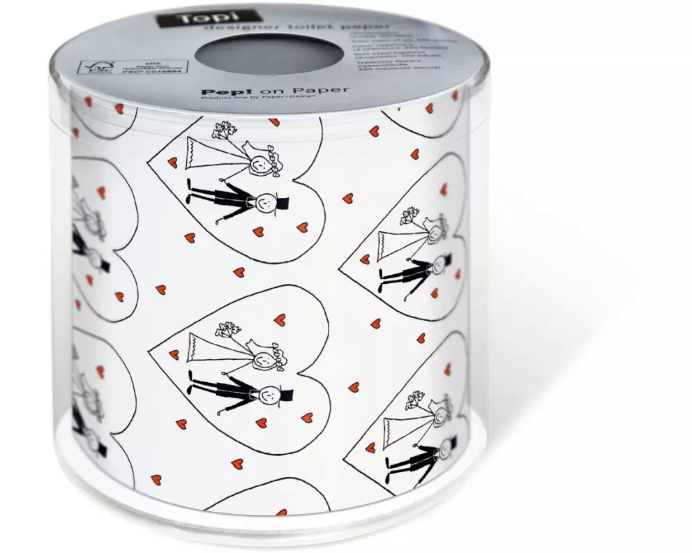 Paper + Design Toilettenpapier Wedding Rollen, 3-lagig, Weiss