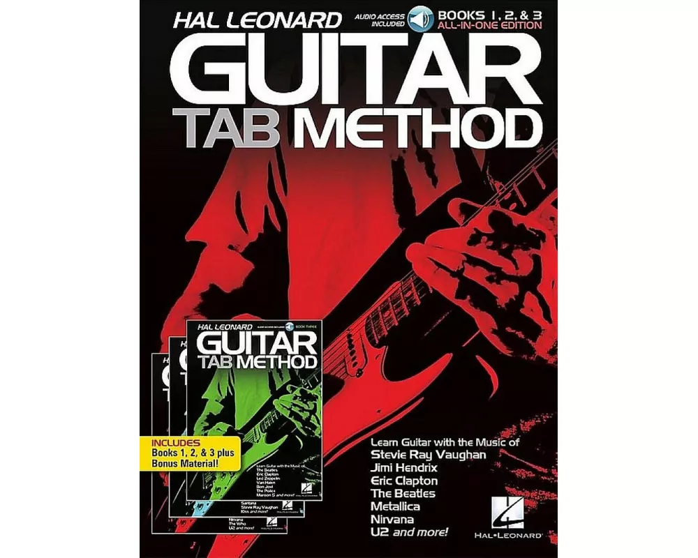 Hal Leonard - Guitar Tab Method Books 1 2 and 3 All-In-One Beginner Guitar Lesson Book with Tabs and Online Audio