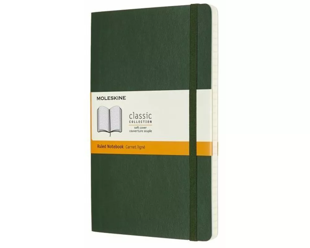Moleskine Notebook L/A5, Ruled, Soft Cover, Myrtle Green