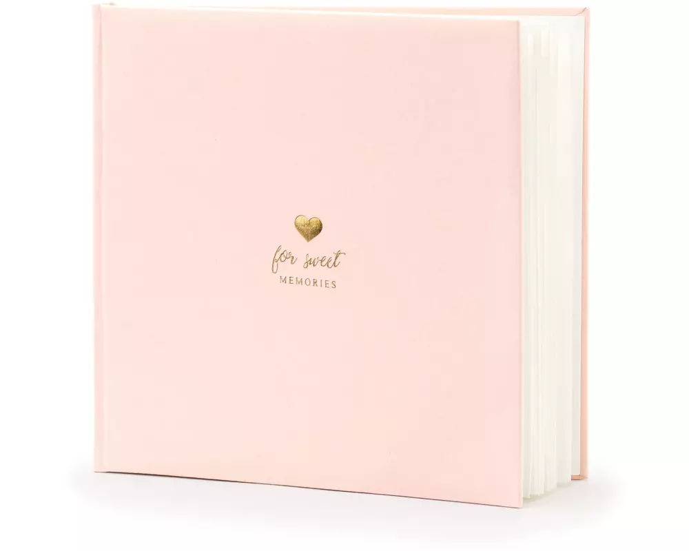 Partydeco Gästebuch For sweet memories 20.5 x 20.5 cm, Rosa/Gold