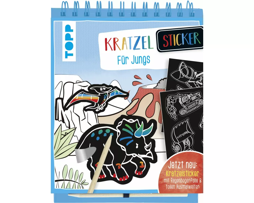 Kratzel-Stickerbuch für Jungs