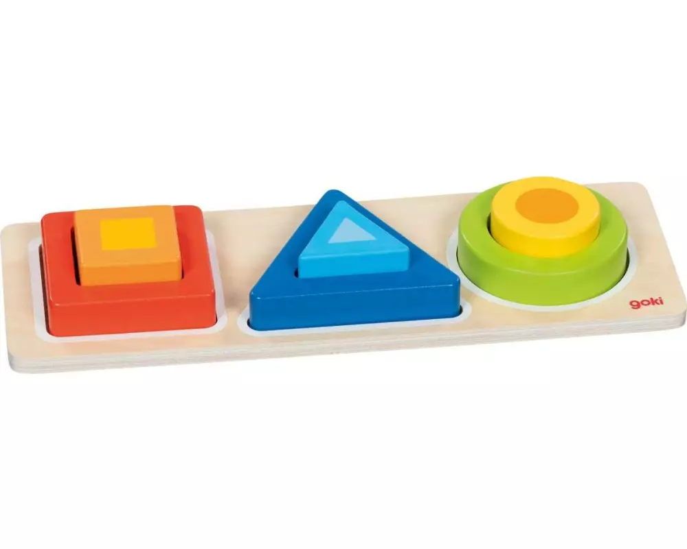 Goki Geo Blocks Formensortierbrett 28 x 10 x 3.5 cm