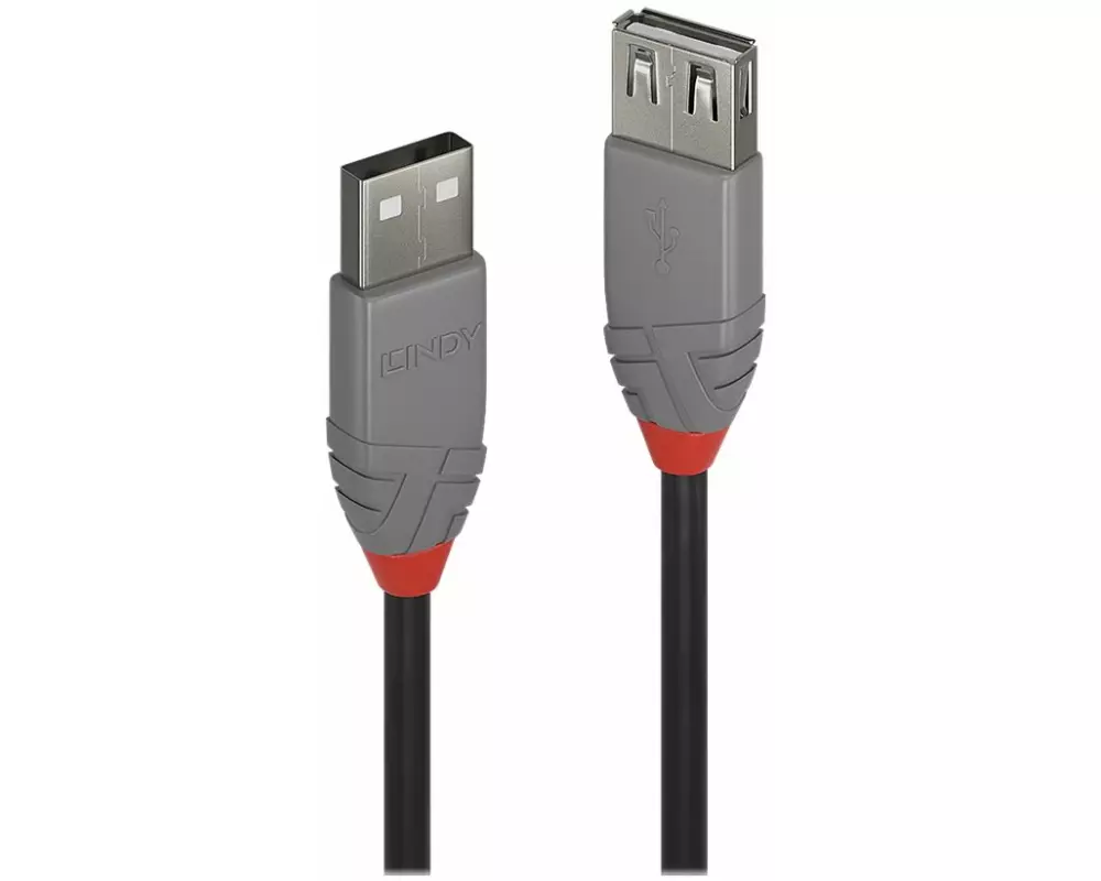 LINDY Anthra Line USB Cable, USB 2.0, USB/A-USB/A M-F, 5m