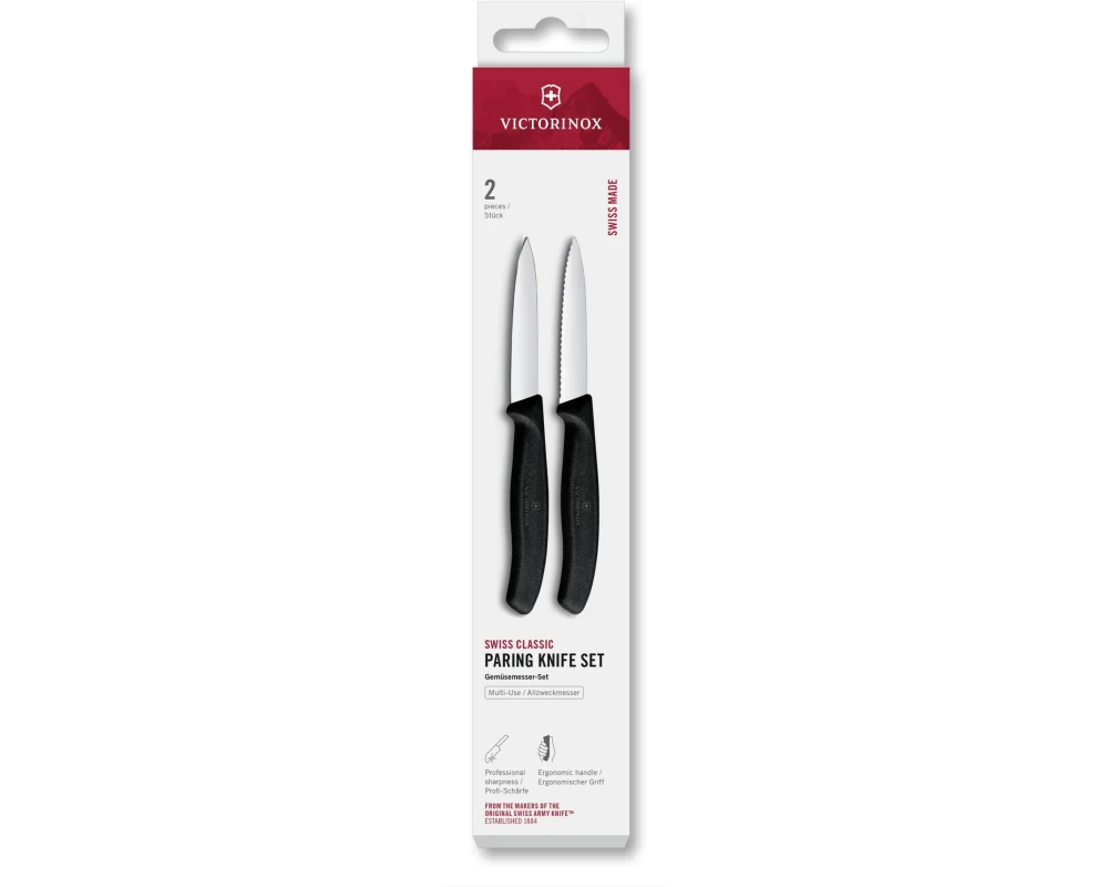 Victorinox Messer-Set Swiss Classic, 8 cm, Schwarz, 2 Stück