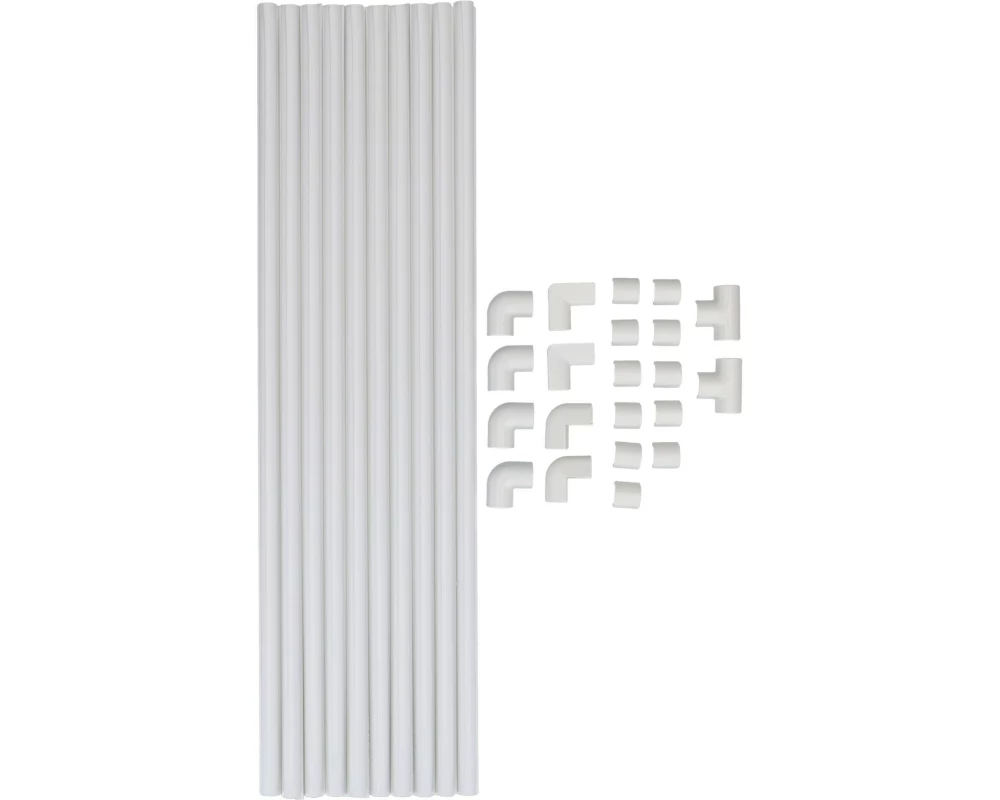 Max Hauri Kabelkanal 7 mm 10x 40 cm + 21 Zubehörteile – Weiss