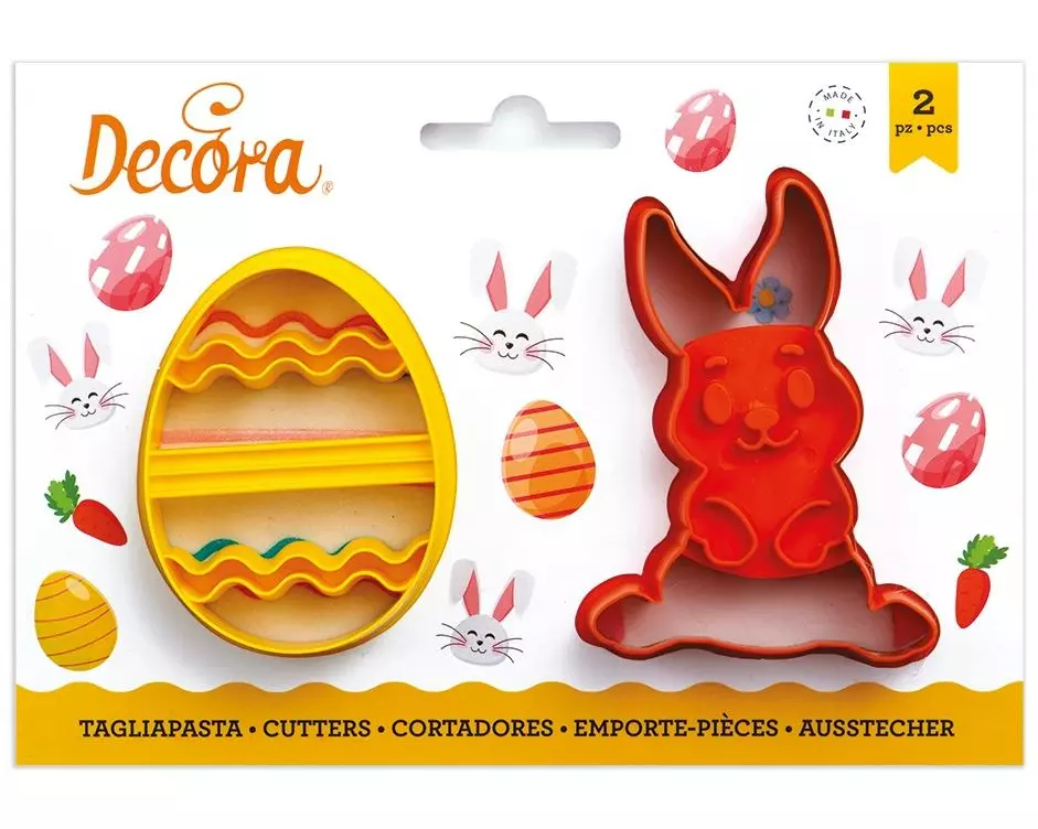 Decora Guetzli-Ausstecher 2 Stück, Osterei und Hase