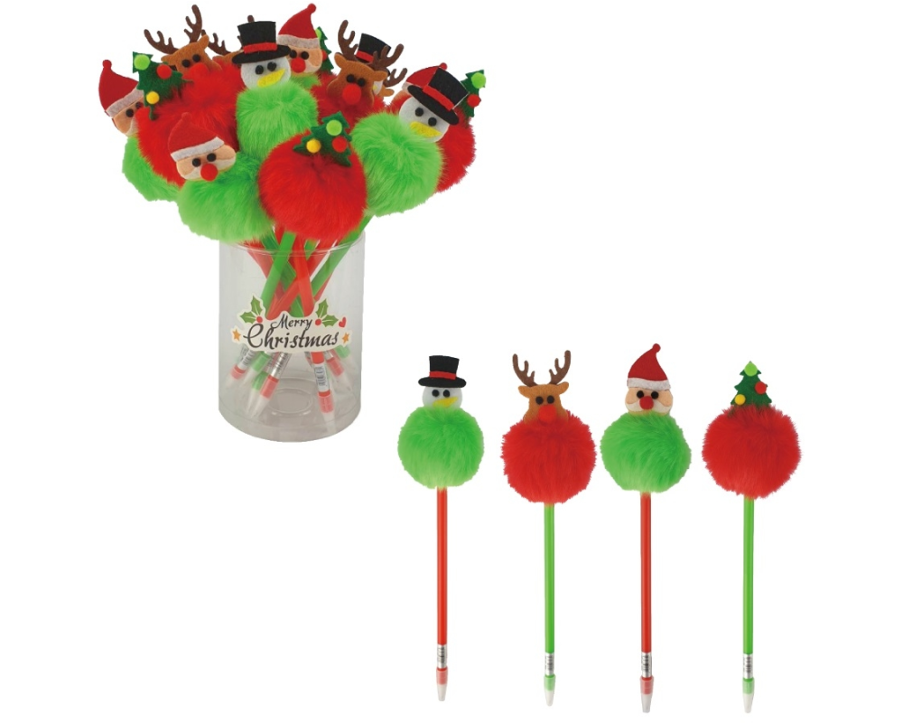 ROOST Kugelschreiber PomPom XBP-002 X-mas 4 ass.