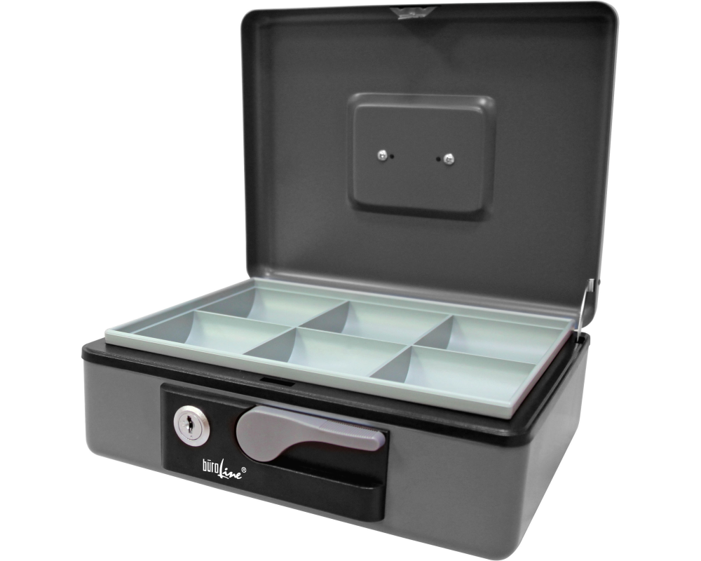 BÜROLINE Geldkassette 23x18,5x8cm 168429 grau 6-teilig