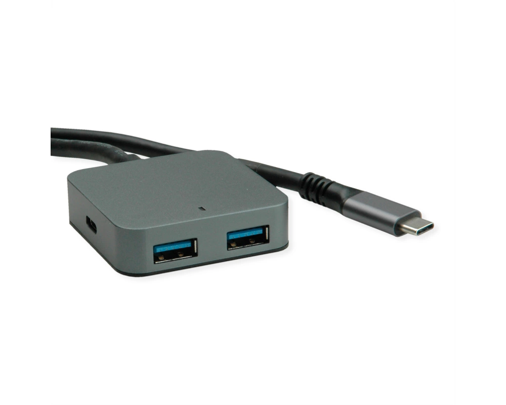 VALUE USB 3.2 Gen 2 Hub, 4 Ports (2x USB-A + 2x USB-C), mit Verlängerungskabel, 3 m