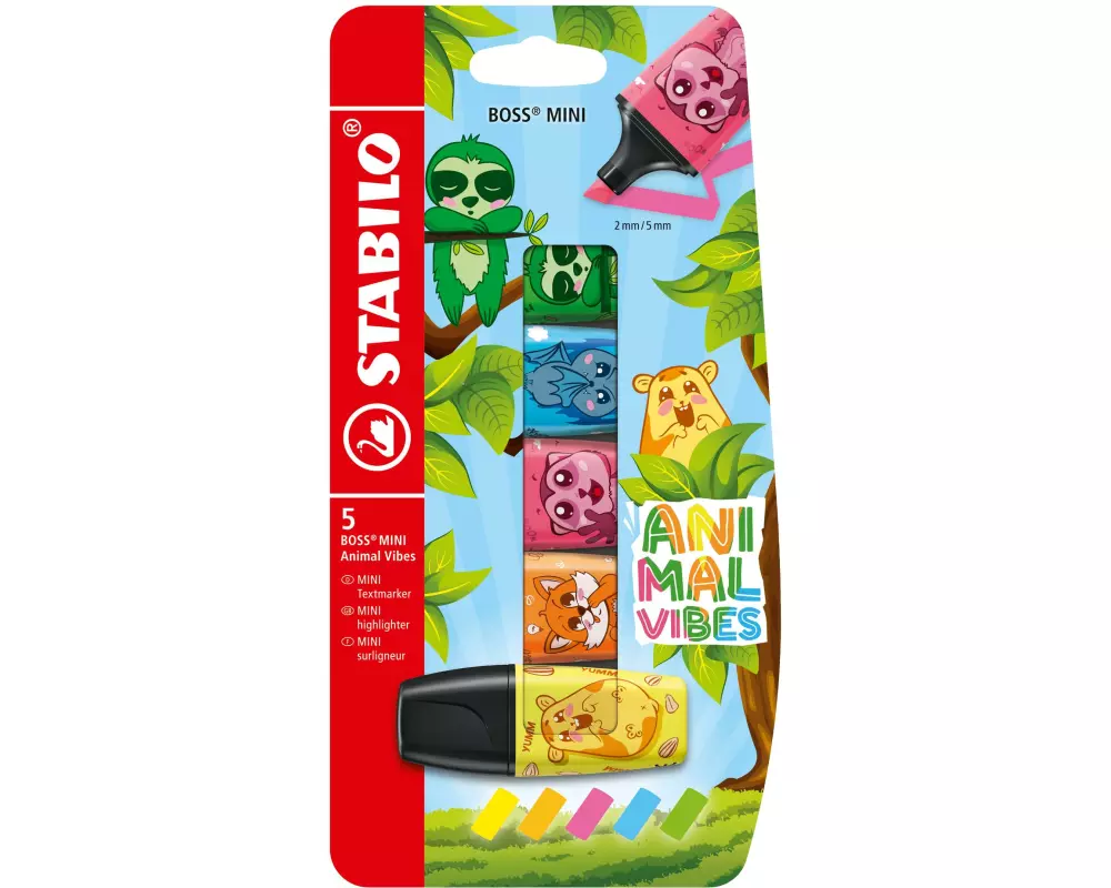 STABILO Textmarker MINI Animal Vibes 5 Stück