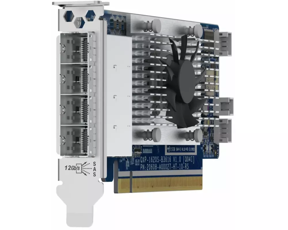 QNAP 4-port miniSAS HD Host Bus Adapter Broadcom Mercator SAS3616W PCIe 3.0x16 for TL SAS JBOD series