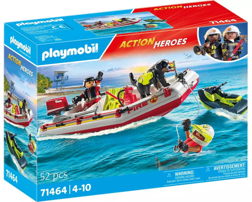 Playmobil Action Heroes Feuerwehrboot mit Aqua Scooter 71464