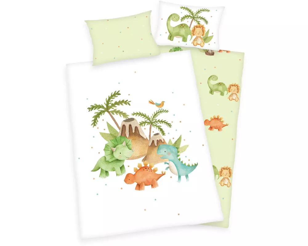 Herding Kinderbettwäsche Dinos 100 x 135 cm + 40 x 60 cm