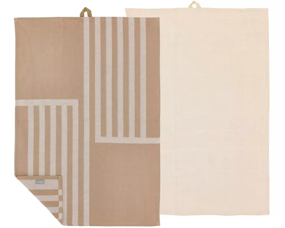 Södahl Geschirrtuch-Set Reflection, 50 x 70 cm, Warm Taupe, 2 Stück