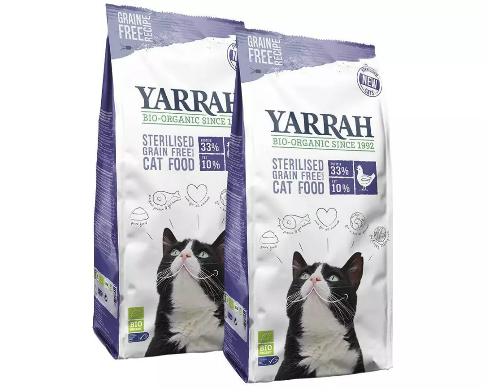 Yarrah Bio-Trockenfutter Sterilised Weizenfrei Huhn 2 x 2 kg
