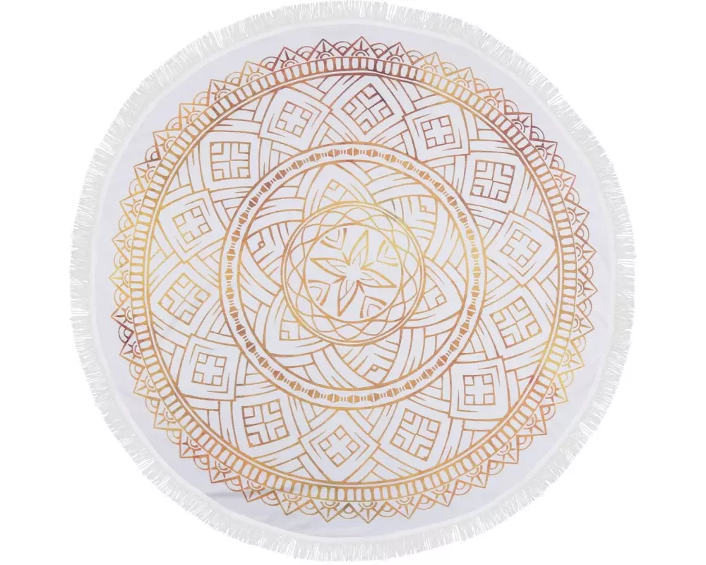 Foutastic Strandtuch Circle Ornamnet, Gelb, Weiss