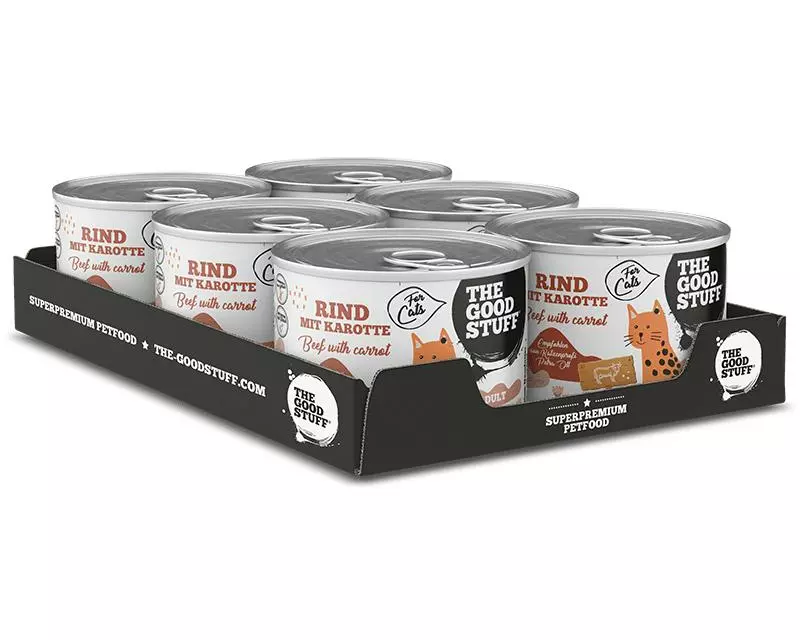 The Goodstuff Nassfutter Rind mit Karotte Adult, 6 x 200g