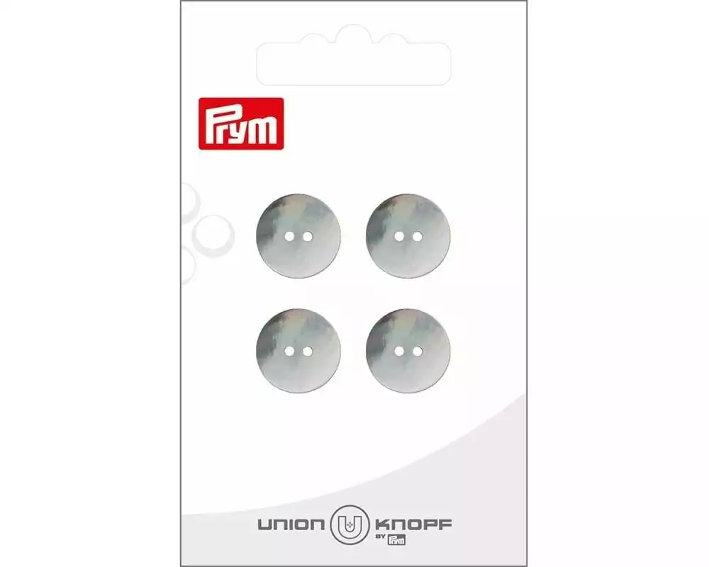 Prym Union Knopf Knöpfe Perlmutt 14 mm, 4 Stück, Weiss
