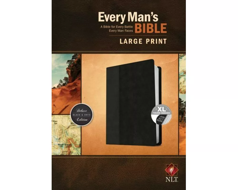 NLT Every Man's Bible, Large Print, Black/Onyx, Indexed