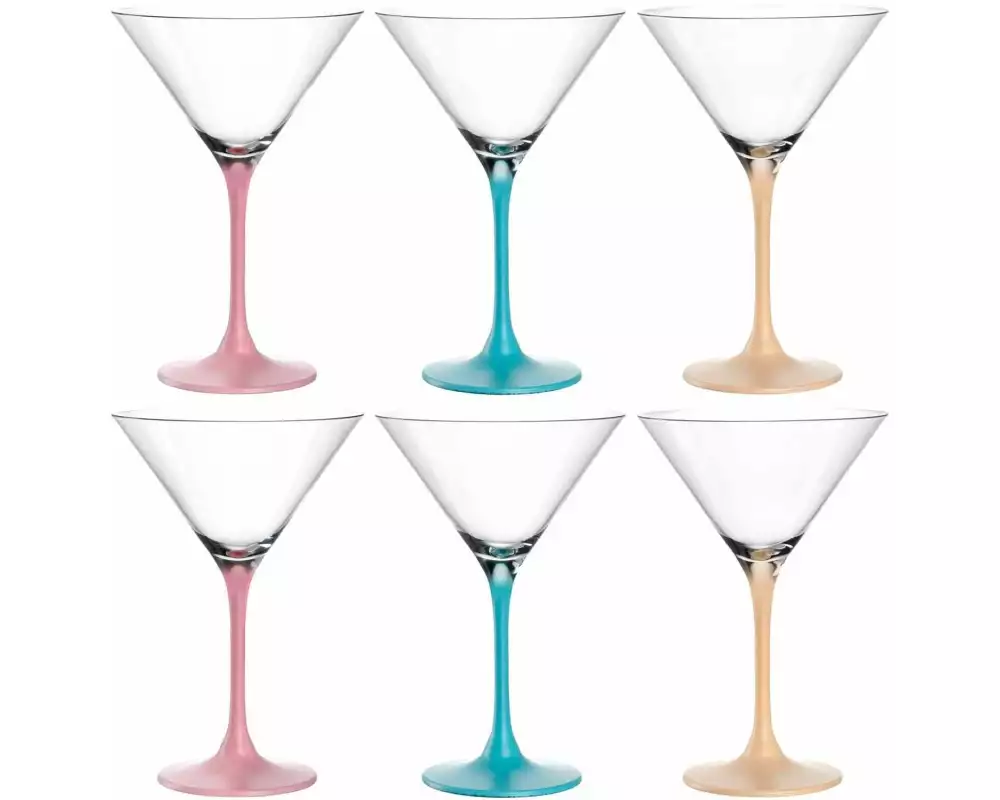 Leonardo Cocktailglas Brera 230 ml, 6 Stück, Himmelblau/Pfirsich/Rosa