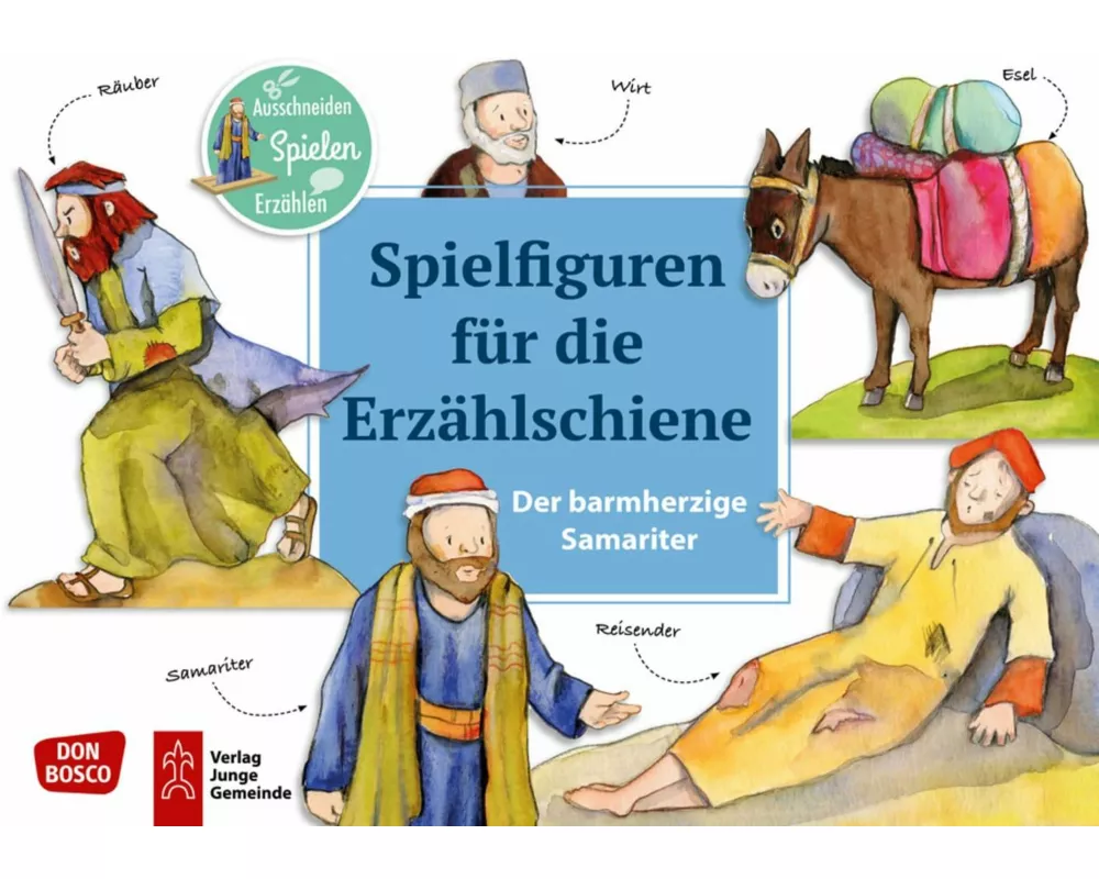 Der barmherzige Samariter. Spielfiguren für die Erzählschiene