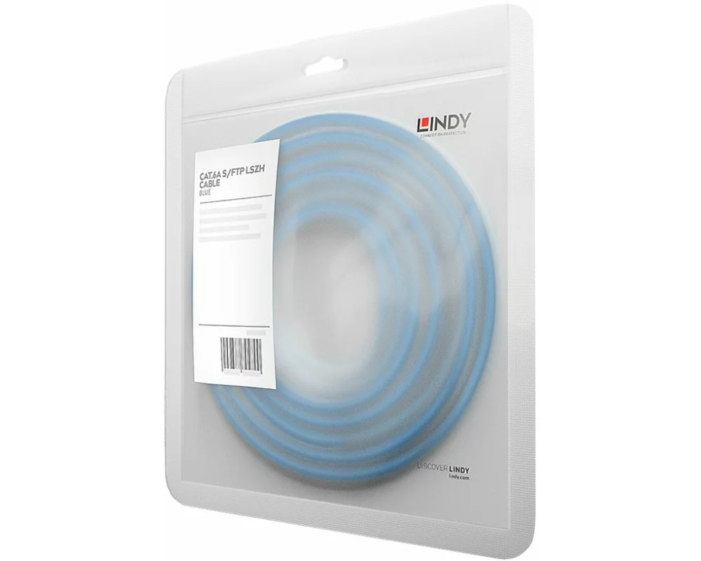 LINDY Patch Cable, Cat6A, S/FTP, RJ45-RJ45, 7,5m, blue, LSOH, including Testprotocol