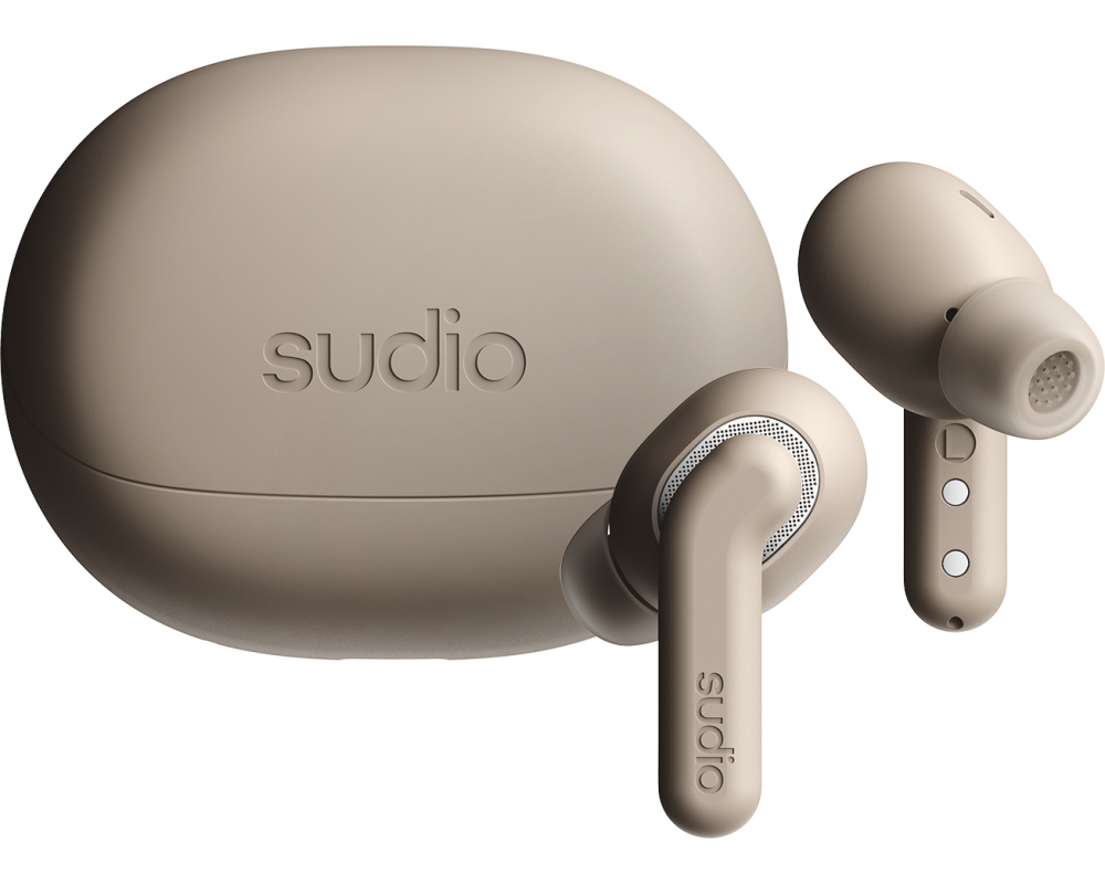 SUDIO Noise Cancelling Earbuds E4PROLAT E4 Pro, Latte, Wireless