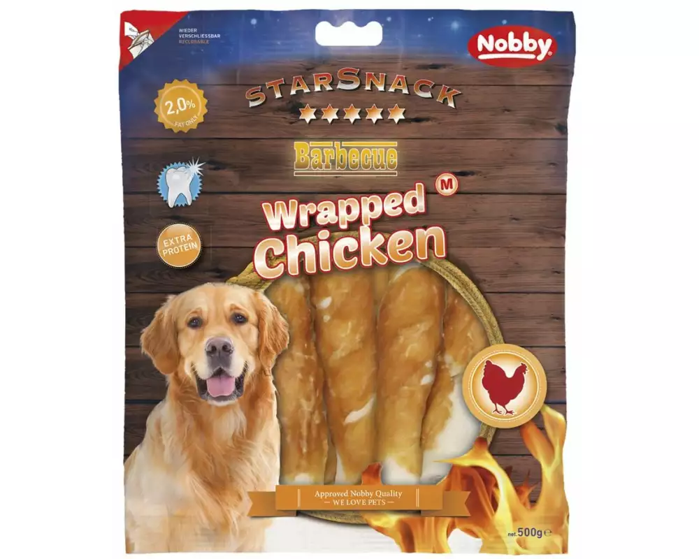 Nobby Kausnack StarSnack Barbecue Wrapped Chicken M, 500 g