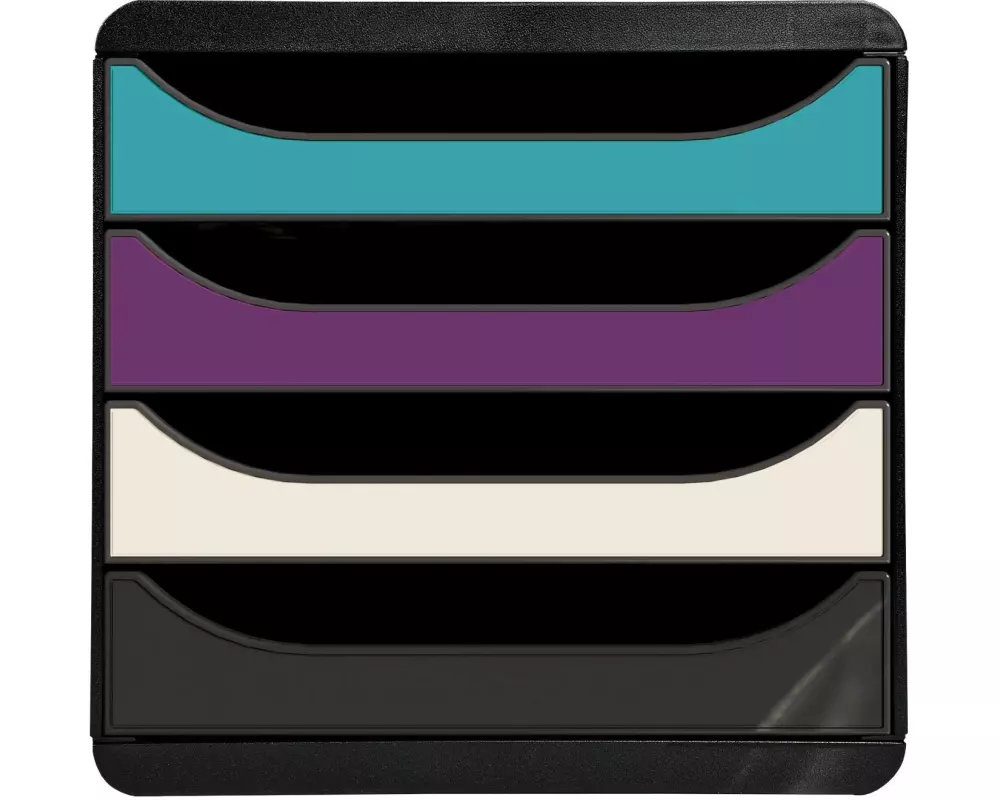 Exacompta Schubladenbox Big-Box Titan A4+ Kunststoff matt sortiert