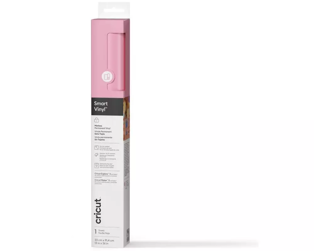 Cricut Vinylfolie Smart Permanent 33 x 91.4 cm, 1 Stück, Rosa
