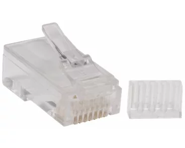 EATON TRIPPLITE Cat6 RJ45, Modular Connector Plug with Load Bar, Solid/Stranded Conductor, Round, Cat6 Wire, 100-pack