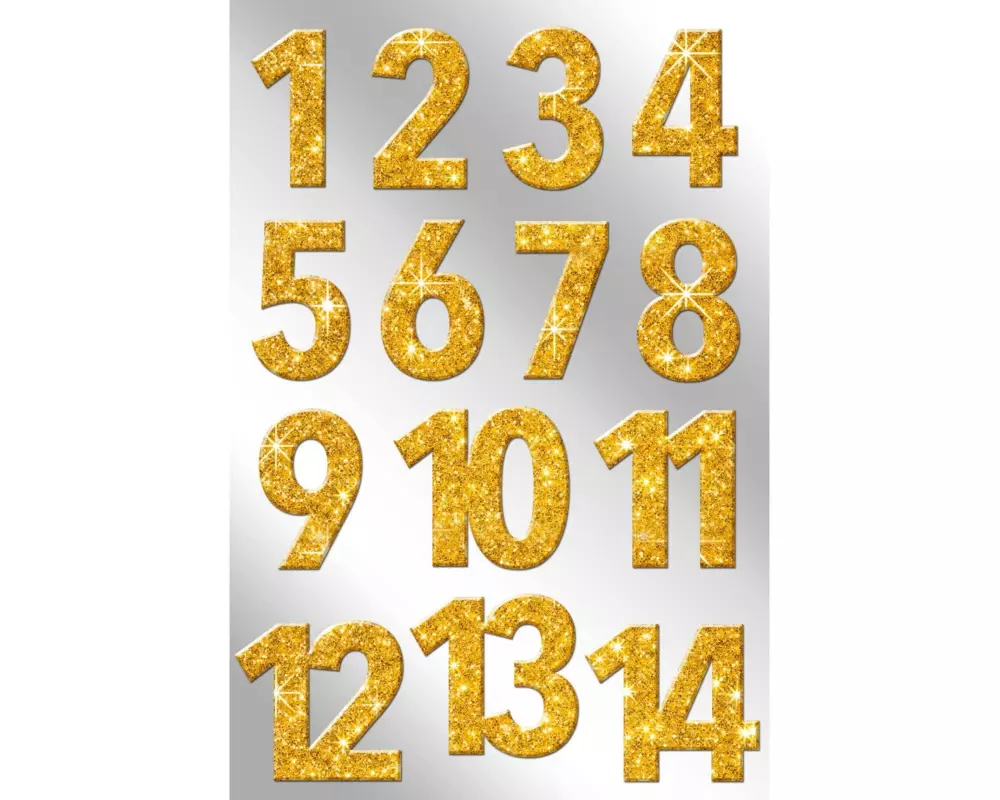 Braun + Company Adventskalender-Zahlen Glitzer, Gold