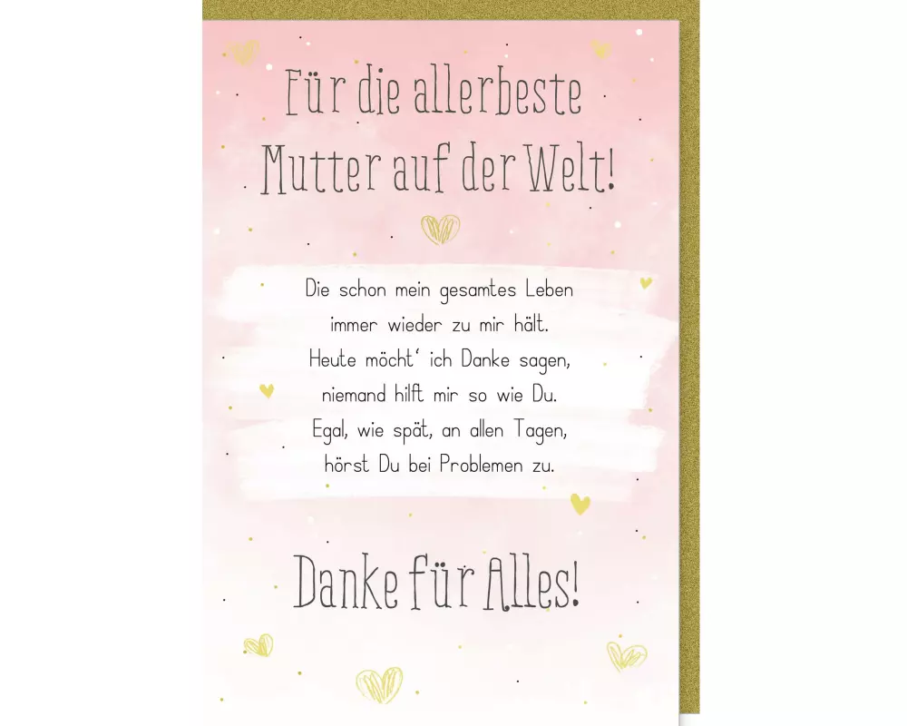 Braun + Company Glückwunschkarte Danke für Alles 11.5 x 17 cm