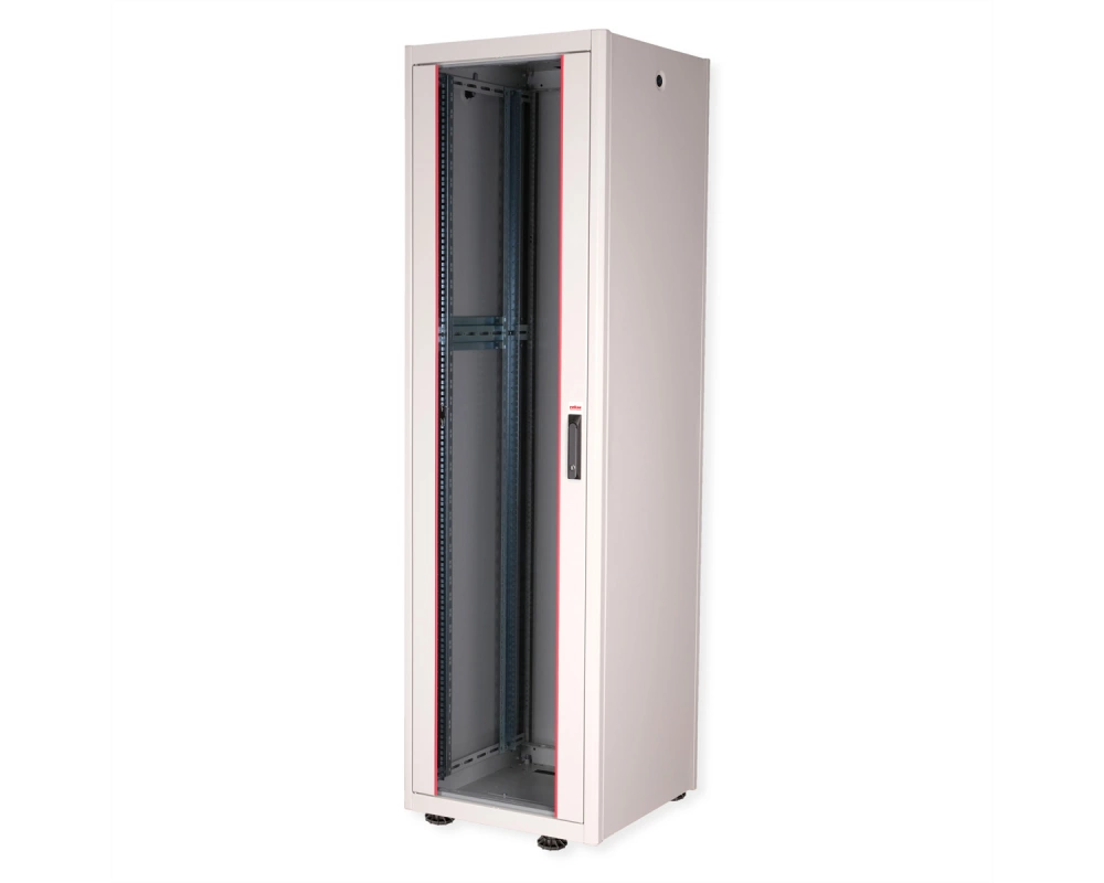 ROLINE 19-Zoll Netzwerkschrank Basic 42 HE, 600x600 BxT Glastür grau