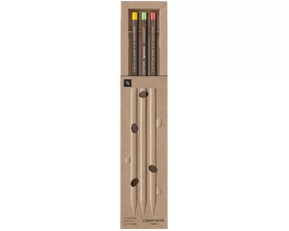 Caran d'Ache Bleistift Swiss Wood Nespresso HB, 3er Set