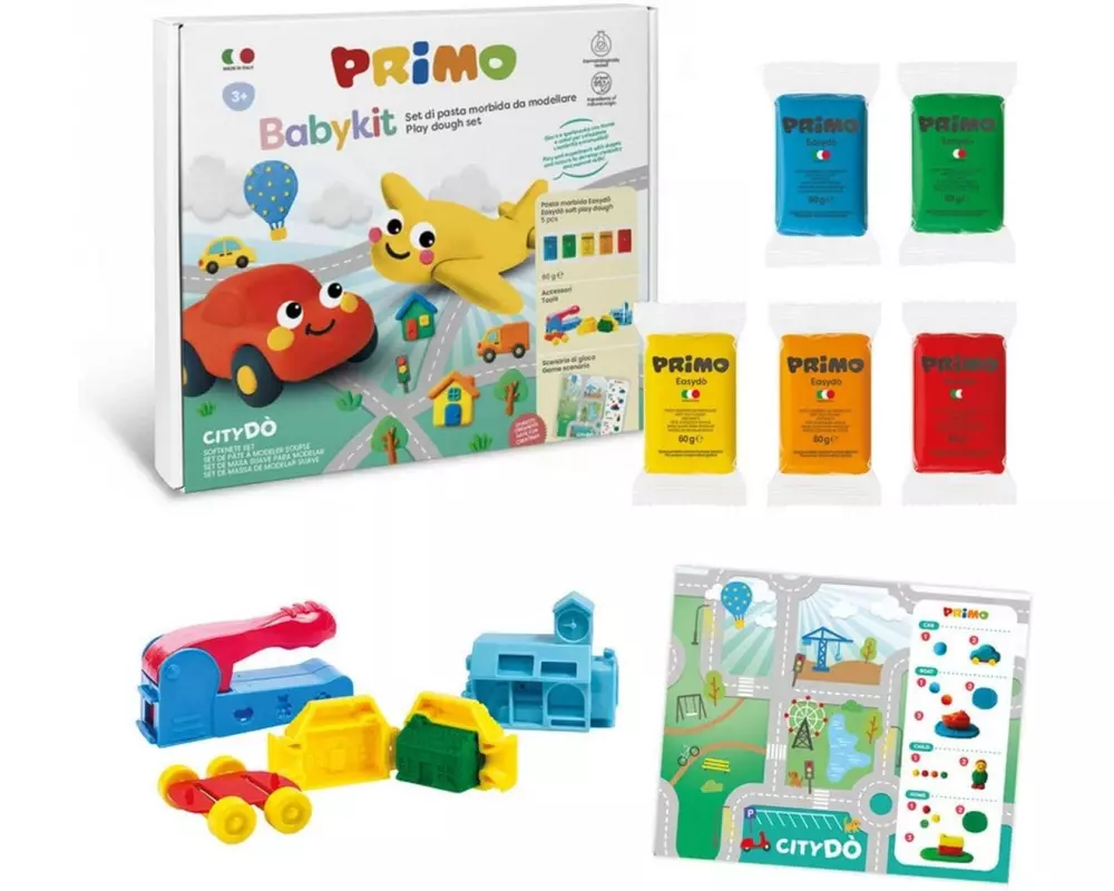 Primo Babykit Citydò Spielknete Set 5 Modelliermassen Zubehör