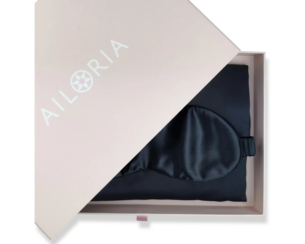 Ailoria BEAUTY SLEEP SET Maulbeerseide, 80 x 80 cm, Schwarz