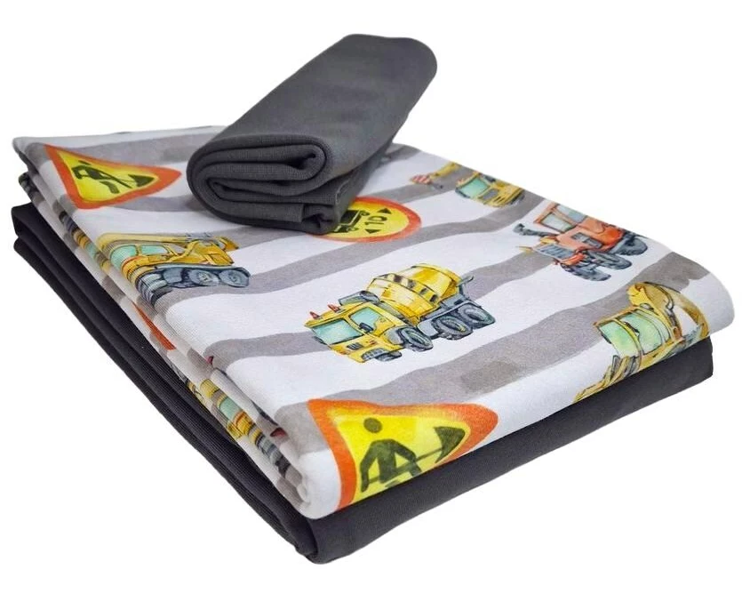 Stoffe Stoff Jersey Baumaschinen 3-teilig, 2 x 1 m