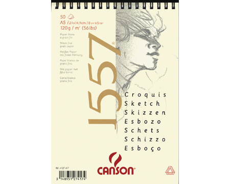 CANSON Skizzenpapier A3 31412A002 120g, weiss 50 Blatt