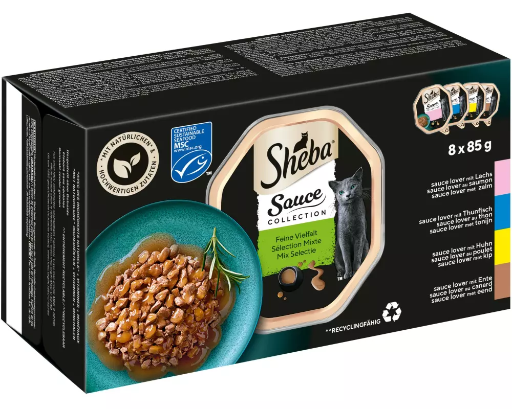 Sheba Nassfutter Selection in Sauce Feine Vielfalt, 8 x 85 g