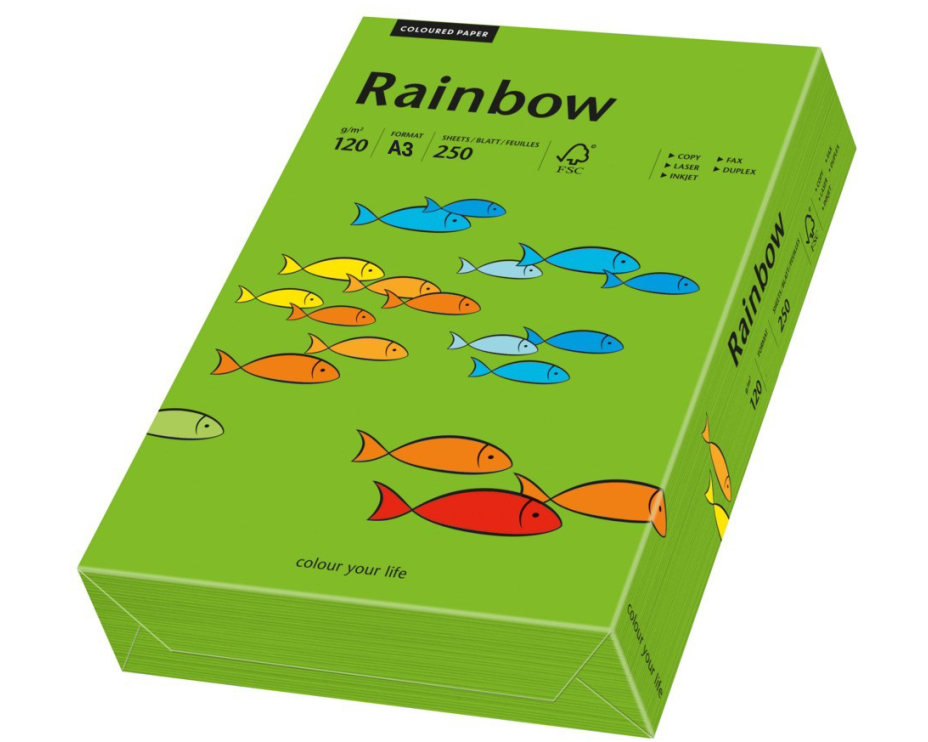 RAINBOW Papier intensivgrün/78 A3 88042679 FSC, 120g 250 Blatt