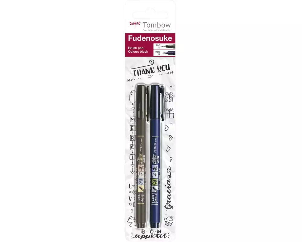 Tombow Fineliner Fudenosuke WS-BH / BS 2er Blister