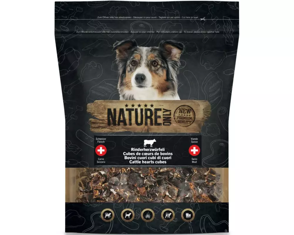 NATUREonly Kauartikel Rinderherzwürfeli, 380 g