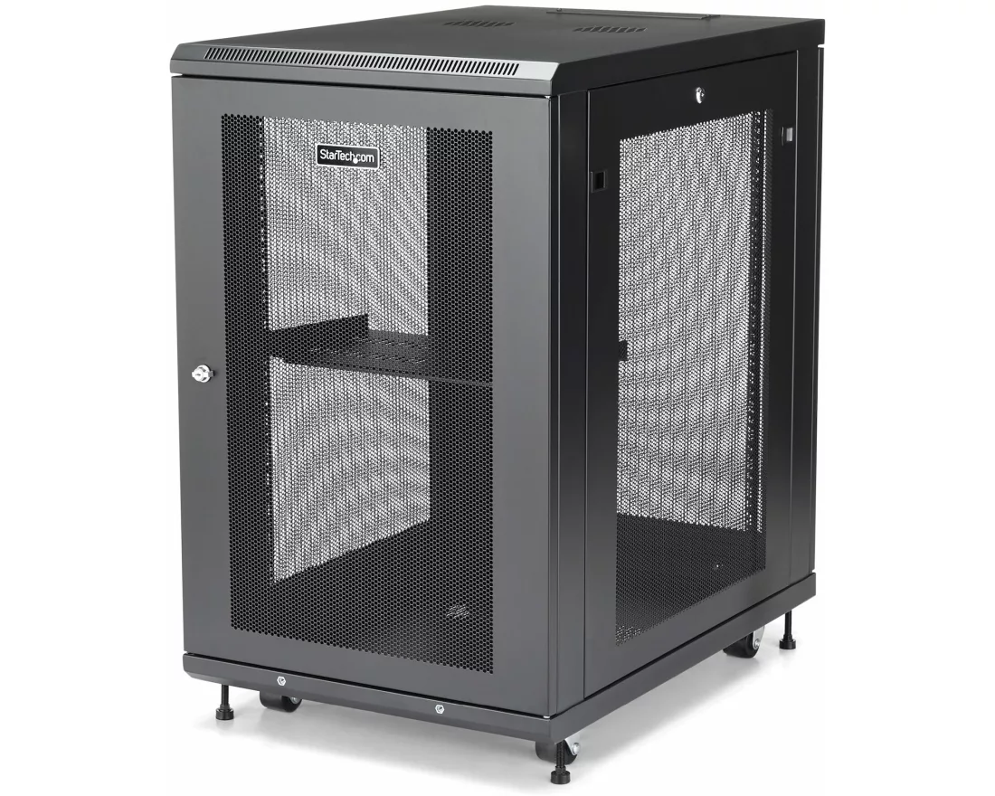 StarTech.com RK1833BKM Rack Gehäuse 18U Freistehendes Gestell Schwarz