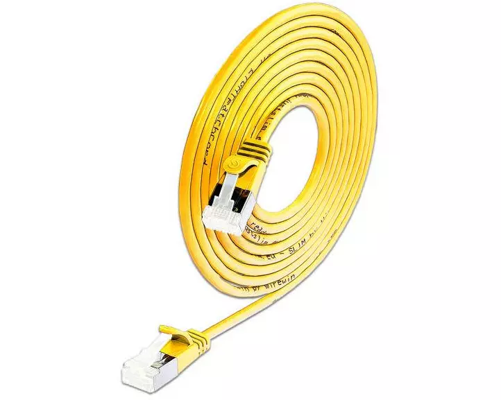 SLIM Slimpatchkabel RJ-45 - RJ-45, Cat 6A, U/FTP, 1 m, Gelb