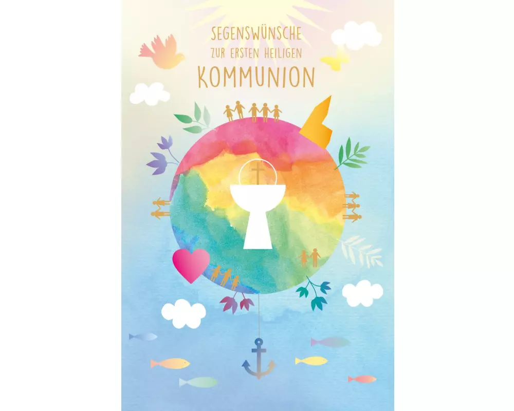 ABC Glückwunschkarte Kommunion 12.5 x 17.6 cm