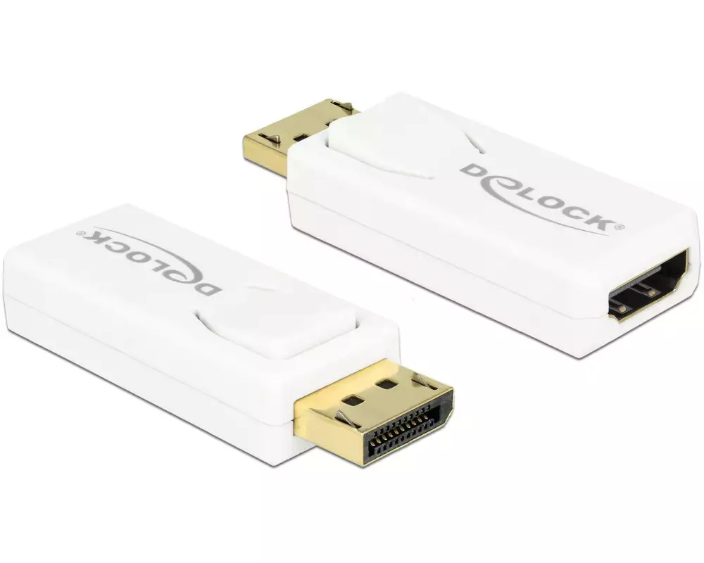 Delock Adapter Displayport - HDMI aktiv, 4K, weiss