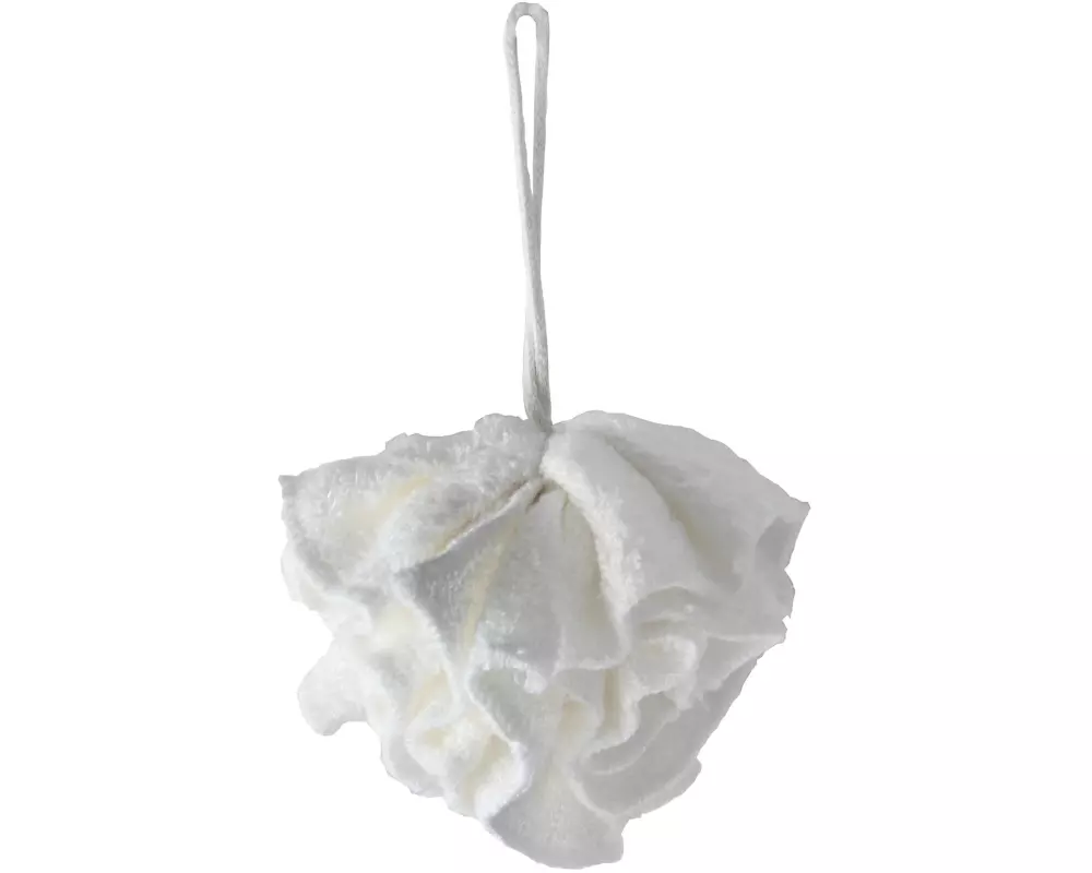 MSV Duschschwamm aus Bambus 13 x 13 cm, Weiss